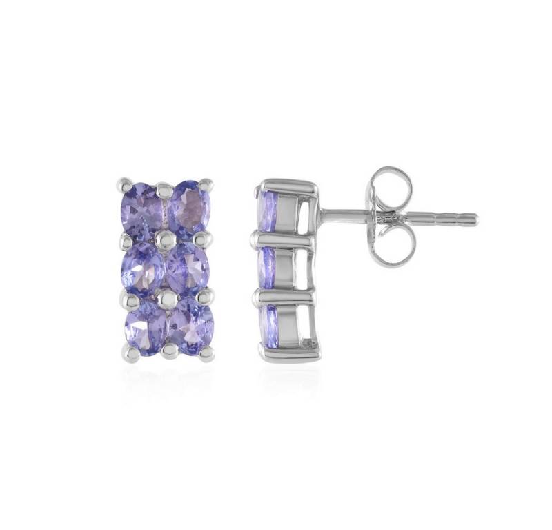 Cavill Ohrring-Set Cavill 1,75 ct Tansanit Ohrstecker Damen 925 Sterling Silber Oval (2-tlg) von Cavill