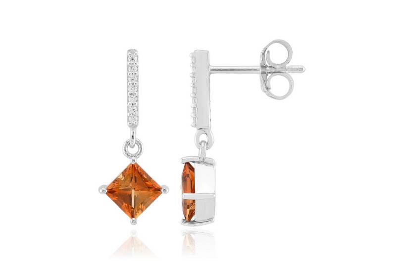 Cavill Ohrring-Set Cavill Ohrringe Sterlingsilber 1,38 ct Topas quadratisch Orange (2-tlg) von Cavill