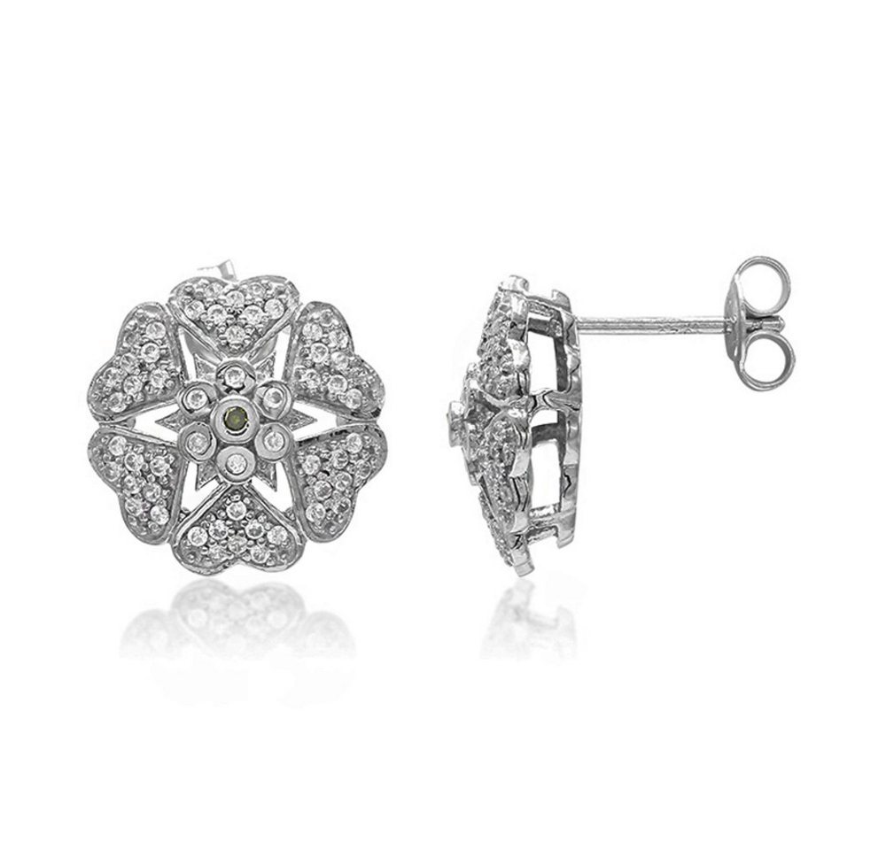 Cavill Ohrring-Set Cavill Ohrringe Damen Sterlingsilber 0,02 ct Diamant, 0,77 ct Zirkonia (2-tlg) von Cavill