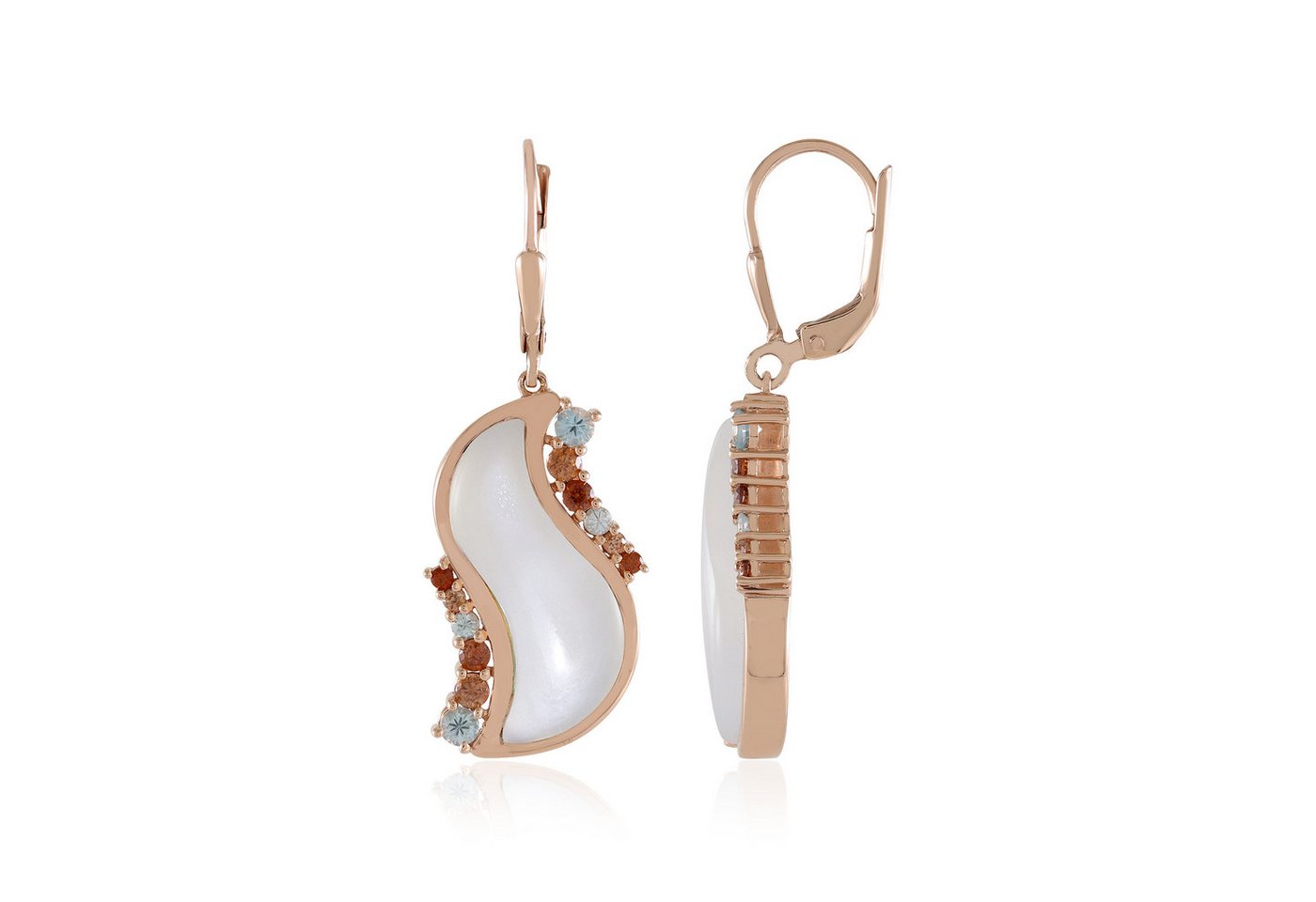 Cavill Ohrring-Set Cavill Sterlingsilber Ohrringe rosévergoldet, Mondstein 17,24 ct (2-tlg) von Cavill