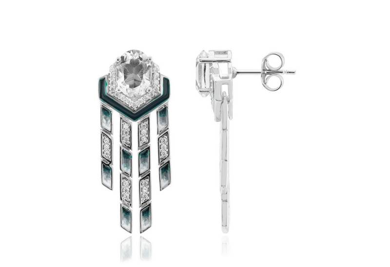 Cavill Ohrring-Set Cavill 925 Sterlingsilber Ohrringe Platin, 2,09 ct Quarz & Zirkon (2-tlg) von Cavill