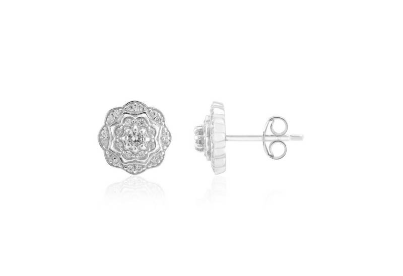 Cavill Ohrring-Set Cavill Damen Ohrringe Sterlingsilber Blütenform 0,54 ct Zirkon (2-tlg) von Cavill