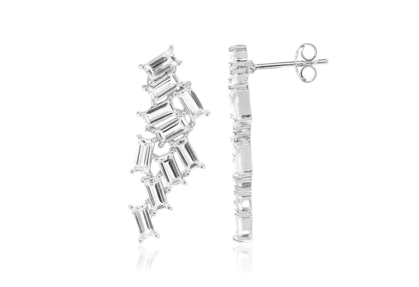 Cavill Ohrring-Set Cavill Damenohrringe aus 925er Silber, 4,5 ct weißer Topas, 31 mm (2-tlg) von Cavill