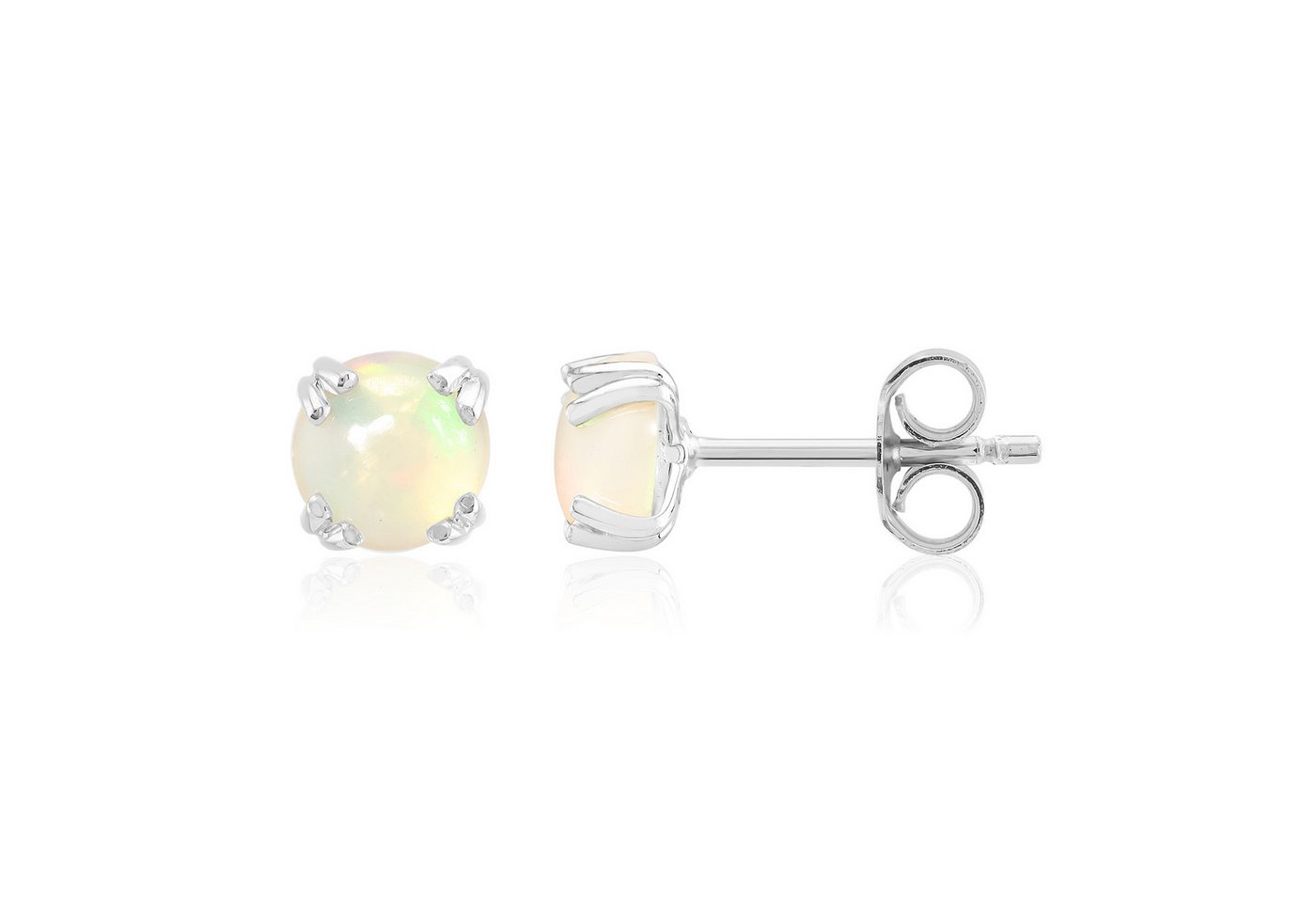 Cavill Ohrring-Set Cavill Damen Ohrringe Silber 925, Platin, 0,63 ct Welo-Opal rund (2-tlg) von Cavill