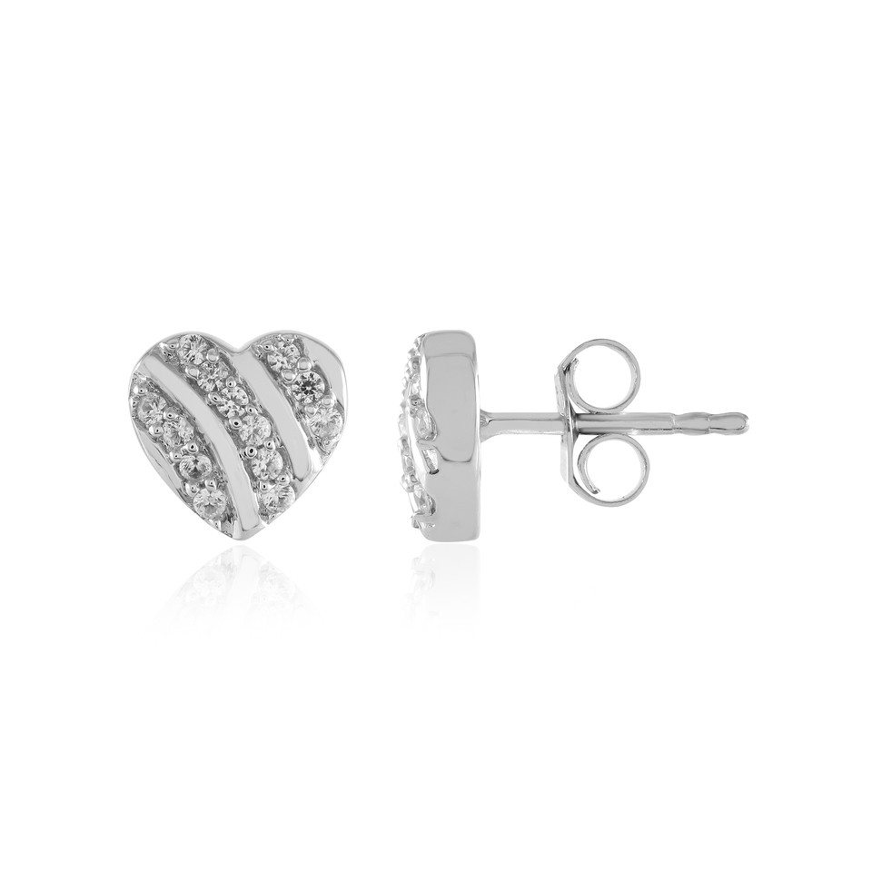 Cavill Ohrring-Set Cavill Zirkon Herz Ohrringe Damen 925 Silber platiert 0,31 ct rund (2-tlg) von Cavill
