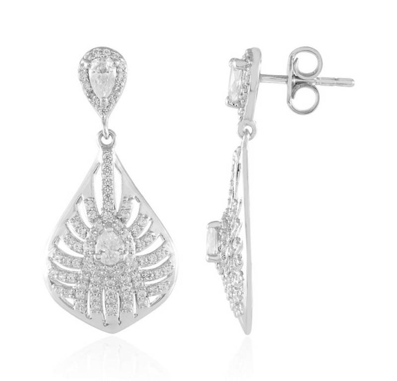 Cavill Ohrring-Set Zirkon Tropfenohrringe 2,01 ct, 925 Sterling Silber, filigran (2-tlg) von Cavill