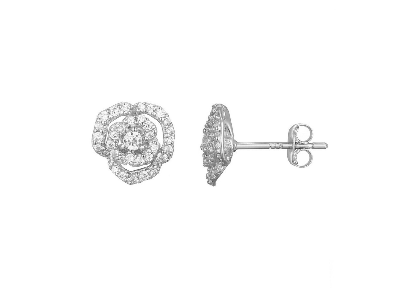 Cavill Ohrring-Set Cavill Ohrstecker Damen 925er Silber, 0,54 ct Zirkon, floral (2-tlg) von Cavill