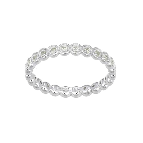 Cavill Peridot Silberring 925 Sterling Silber mit 27 funkelnden Rundschliff-Peridots, 0,196 ct, eleganter Pavé-Schmuck, modernes Design, zartes Grün, vielseitig und stilvoll von Cavill