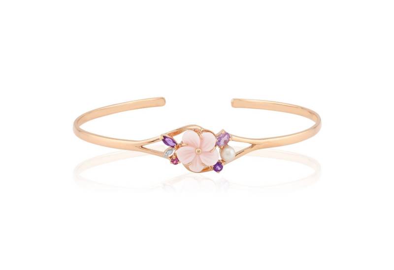 Cavill Perlenarmband 925 Silber Armband rosévergoldet mit Perle, Amethyst & Rhodolith (1-tlg) von Cavill