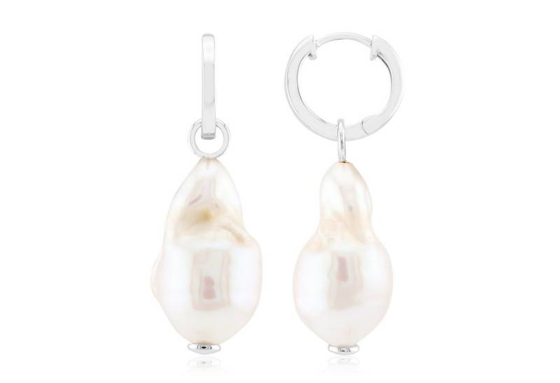 Cavill Perlenohrringe Cavill 925 Silberohrringe mit weißen Süßwasserperlen, 39 mm lang (2-tlg) von Cavill
