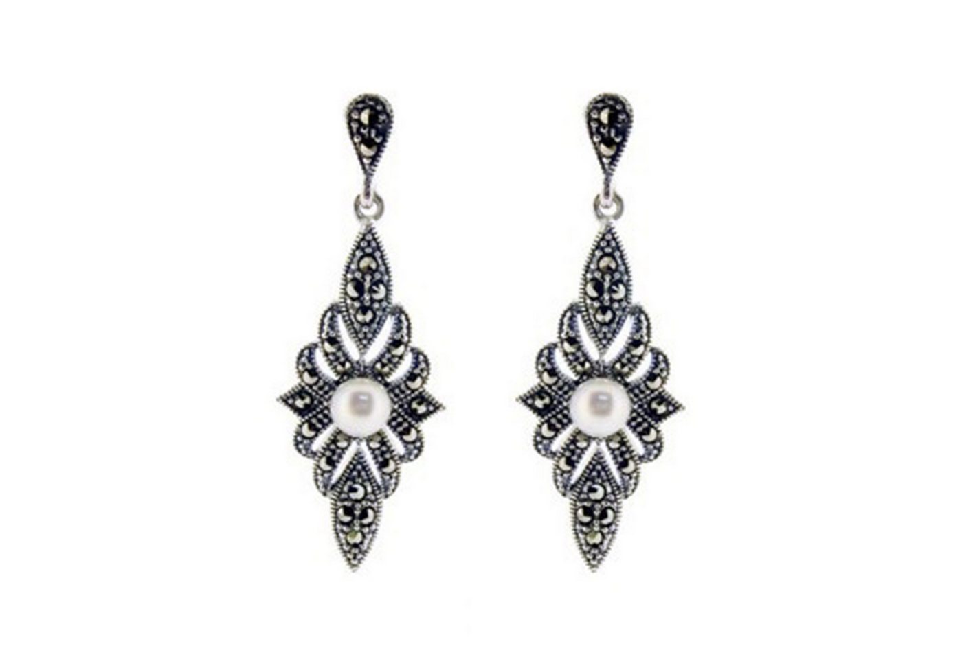 Cavill Perlenohrringe Cavill Ohrringe Sterlingsilber mit Süßwasserperlen & 0,69 ct Markasit (2-tlg) von Cavill