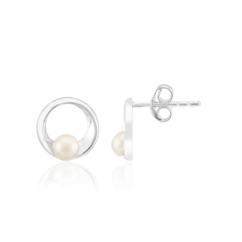 Cavill Perlenohrringe Cavill Damen 925 Sterling Silber Ohrringe mit weiße Perlen 4,3 mm (2-tlg) von Cavill