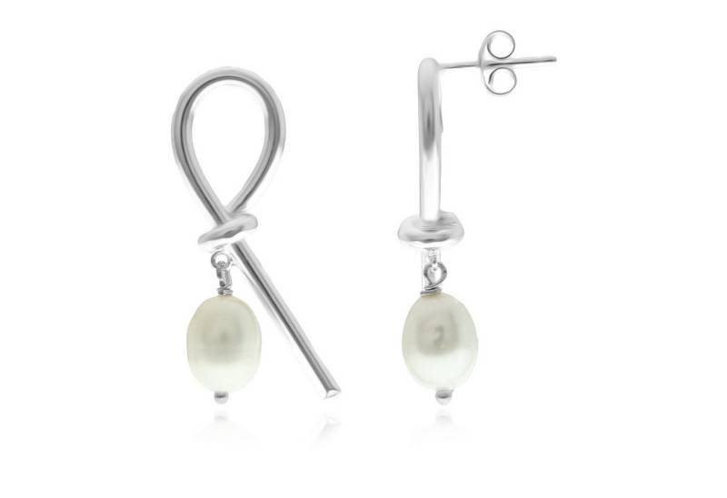 Cavill Perlenohrringe Cavill weiße Süßwasserperlen Ohrringe, 925 Sterling Silber, 30 mm (2-tlg) von Cavill