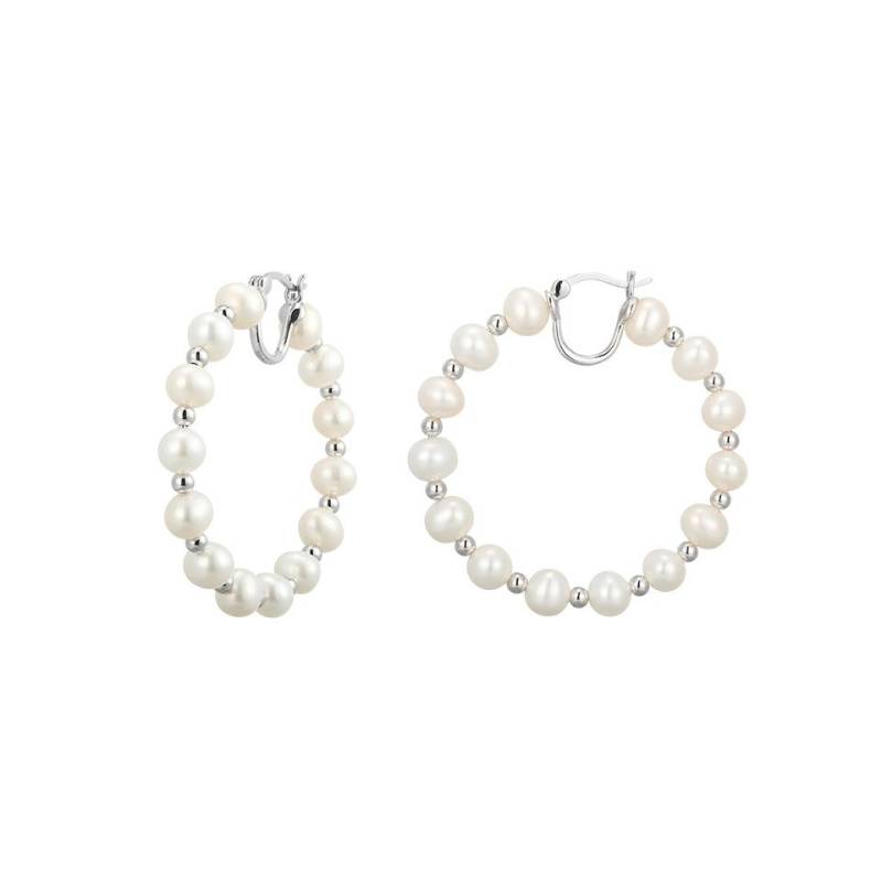 Cavill Perlenohrringe Schicke weiße Süßwasserperlen 925 Silber Ohrringe, China (2-tlg) von Cavill