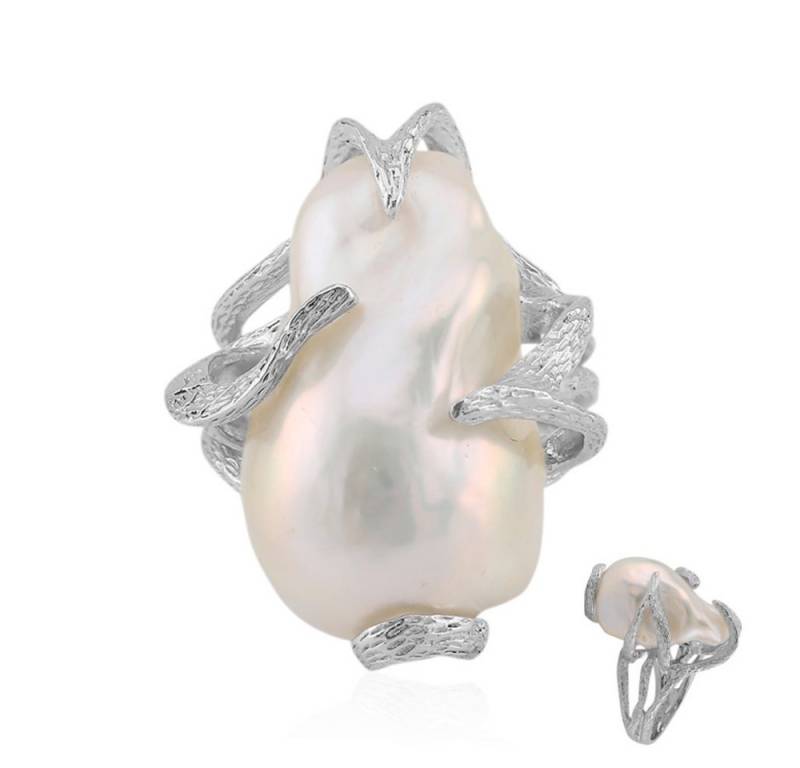 Cavill Perlenring Cavill Sterling Silber Ring mit Roséweiß Süßwasserperle, elegant (1-tlg) von Cavill