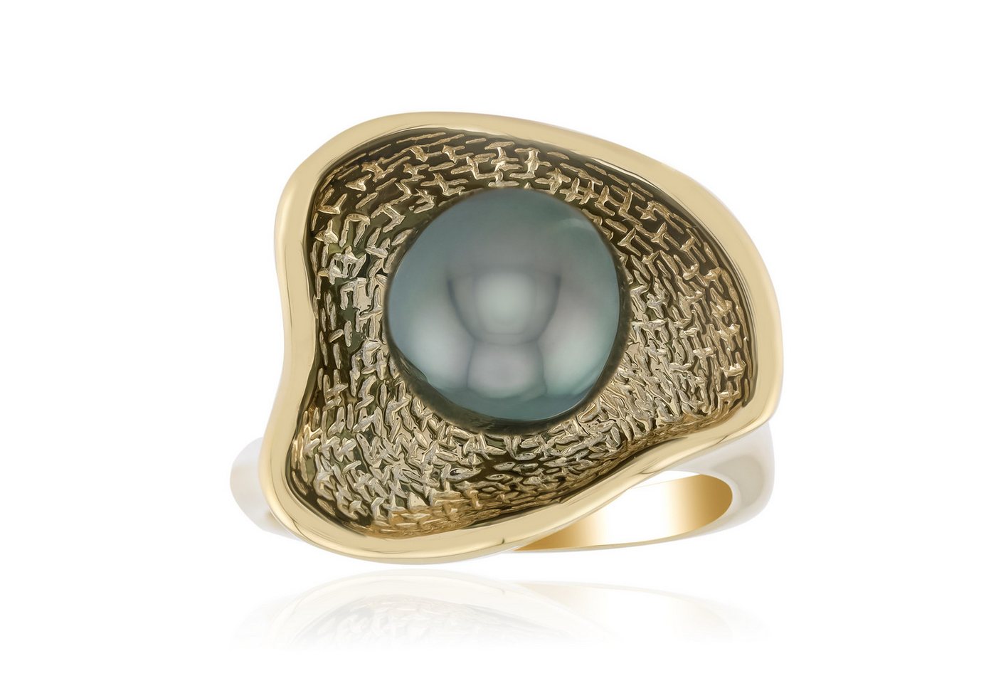 Cavill Perlenring Cavill Sterling Silberring mit 8 mm Tahiti-Perle, vergoldet, Damen (1-tlg) von Cavill