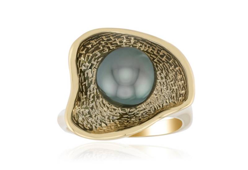 Cavill Perlenring Cavill Sterling Silberring mit 8 mm Tahiti-Perle, vergoldet, Damen (1-tlg) von Cavill