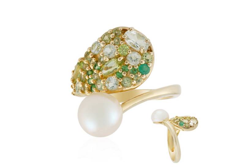 Cavill Perlenring Cavill Sterling Silberring vergoldet mit Süßwasserperle, 1,27 ct (1-tlg) von Cavill