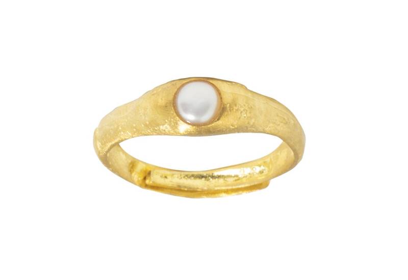 Cavill Perlenring Perlenring 925er vergoldetes Silber, 4 mm weiße Süßwasserperle, Damen (1-tlg) von Cavill