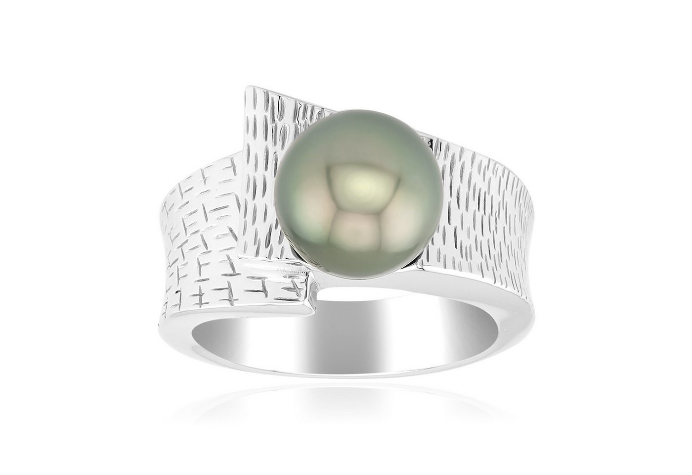 Cavill Perlenring Cavill Ring aus 925 Silber mit 9 mm grüner Tahitiperle Damen (1-tlg) von Cavill