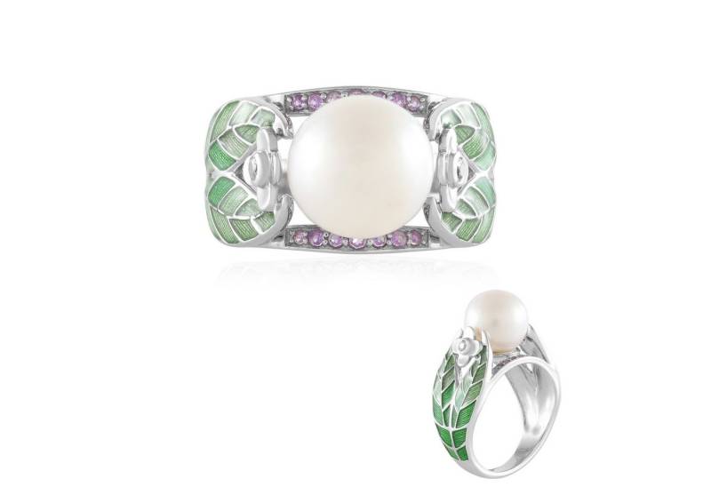 Cavill Perlenring Cavill Ring Sterlingsilber mit Süßwasserperlen, Amethyst & Zirkon (1-tlg) von Cavill