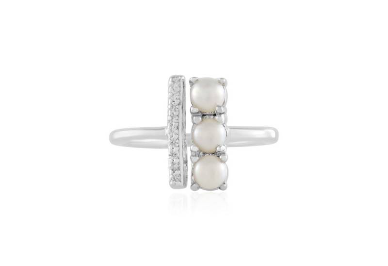 Cavill Perlenring Cavill Ring aus 925 Sterlingsilber mit 3 Perlen & 9 Zirkonen 0,099 ct (1-tlg) von Cavill