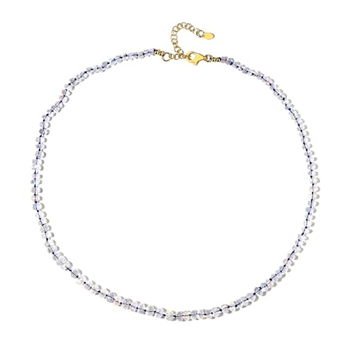 Cavill Regenbogenmondstein Halskette 48,5 ct facettierte Perlen aus Madagaskar, vergoldete 925er Silber Halskette Damen, verstellbar 45-50 cm, elegantes modernes Design Cavill Regenbogenmondstein Halskette 48,5 ct facettierte Perlen aus Madagaskar, vergoldete 925er Silber Halskette Damen, verstellbar 45-50 cm, elegantes modernes Design von Cavill