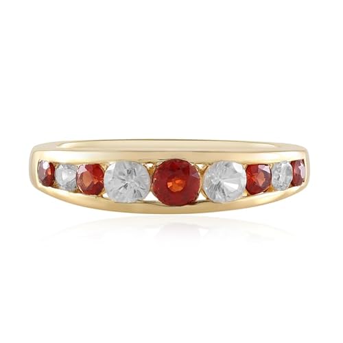 Cavill Rubin Zirkon Damenring in 925er vergoldetem Silber mit 1,17 ct Brillantschliff Edelstein, rotem funkelndem Stein, elegant modernem Design und hochwertiger Verarbeitung von Cavill