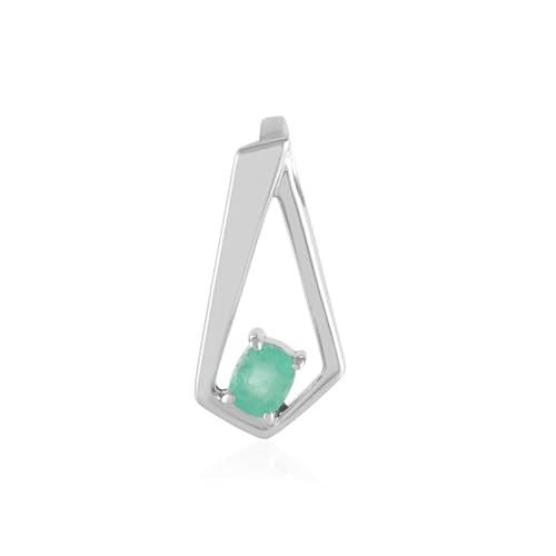 Cavill Russischer Smaragd Anhänger 0,468 ct Antikschliff 925er Sterling Silber mit Platinvergoldung moderner geometrischer Stil elegant grüner Edelstein 22x11 mm Schmuckstück Cavill Russischer Smaragd Anhänger 0,468 ct Antikschliff 925er Sterling Silber mit Platinvergoldung moderner geometrischer Stil elegant grüner Edelstein 22x11 mm Schmuckstück von Cavill