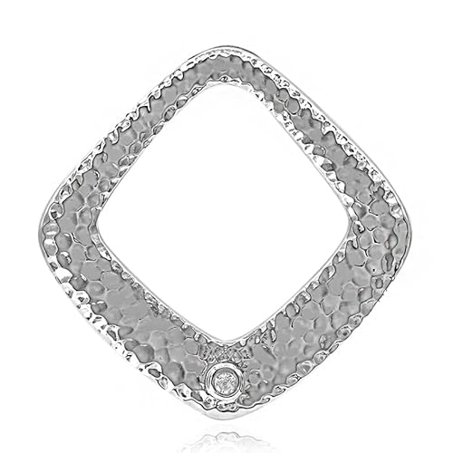Cavill Schicker Brasilianischer Weißer Topas Anhänger aus 925 Silber - Moderner Schmuck mit Hammerschlagstruktur - Minimalistisches Design - MONOSONO Kollektion von Cavill