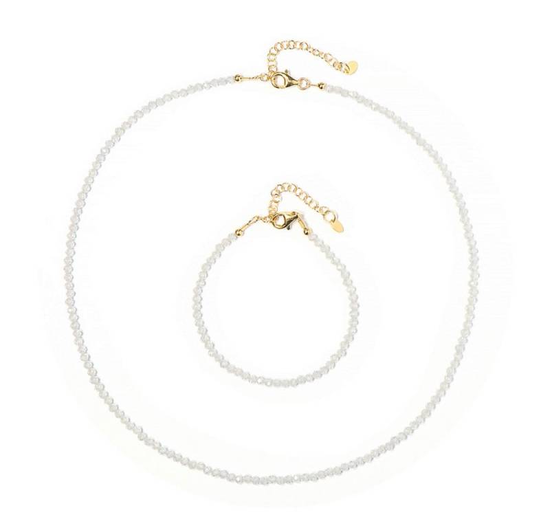 Cavill Schmuckset Cavill Zirkon Halskette & Armband, 925 Silber vergoldet, 57,3 ct (1-tlg) von Cavill