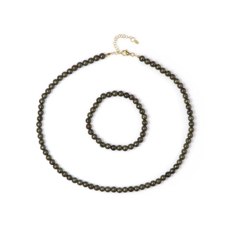 Cavill Schmuckset Pyrit Damenring & Armband, 925er Sterlingsilber vergoldet, 4,16 ct (1-tlg) von Cavill