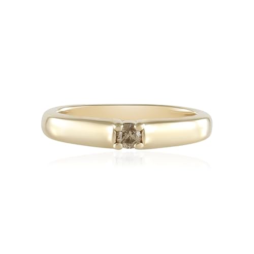Cavill Schokoladen-Diamant Ring 0,09 ct, 925er Sterling Silber Vergoldet, Moderner Rund Brillant Schliff, Edler Gelbgold-Farbton, Eleganter Schmuck für Damen Cavill Schokoladen-Diamant Ring 0,09 ct, 925er Sterling Silber Vergoldet, Moderner Rund Brillant Schliff, Edler Gelbgold-Farbton, Eleganter Schmuck für Damen von Cavill
