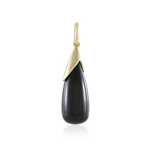 Cavill Schwarzer Onyx Anhänger 5,4 ct Fancy Schliff 375er Gelbgold Tropfenform Eleganter Schmuck aus Indien, Modern und Zeitlos, ca. 27x7 mm, Schwarz und Gold Cavill Schwarzer Onyx Anhänger 5,4 ct Fancy Schliff 375er Gelbgold Tropfenform Eleganter Schmuck aus Indien, Modern und Zeitlos, ca. 27x7 mm, Schwarz und Gold von Cavill