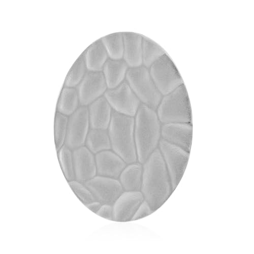 Cavill Silberanhänger MONOSONO COLLECTION oval 925er Sterling Silber platinbeschichtet modern minimalistisch strukturierter Anhänger 25x18 mm elegantes Design für Damen und Herren von Cavill