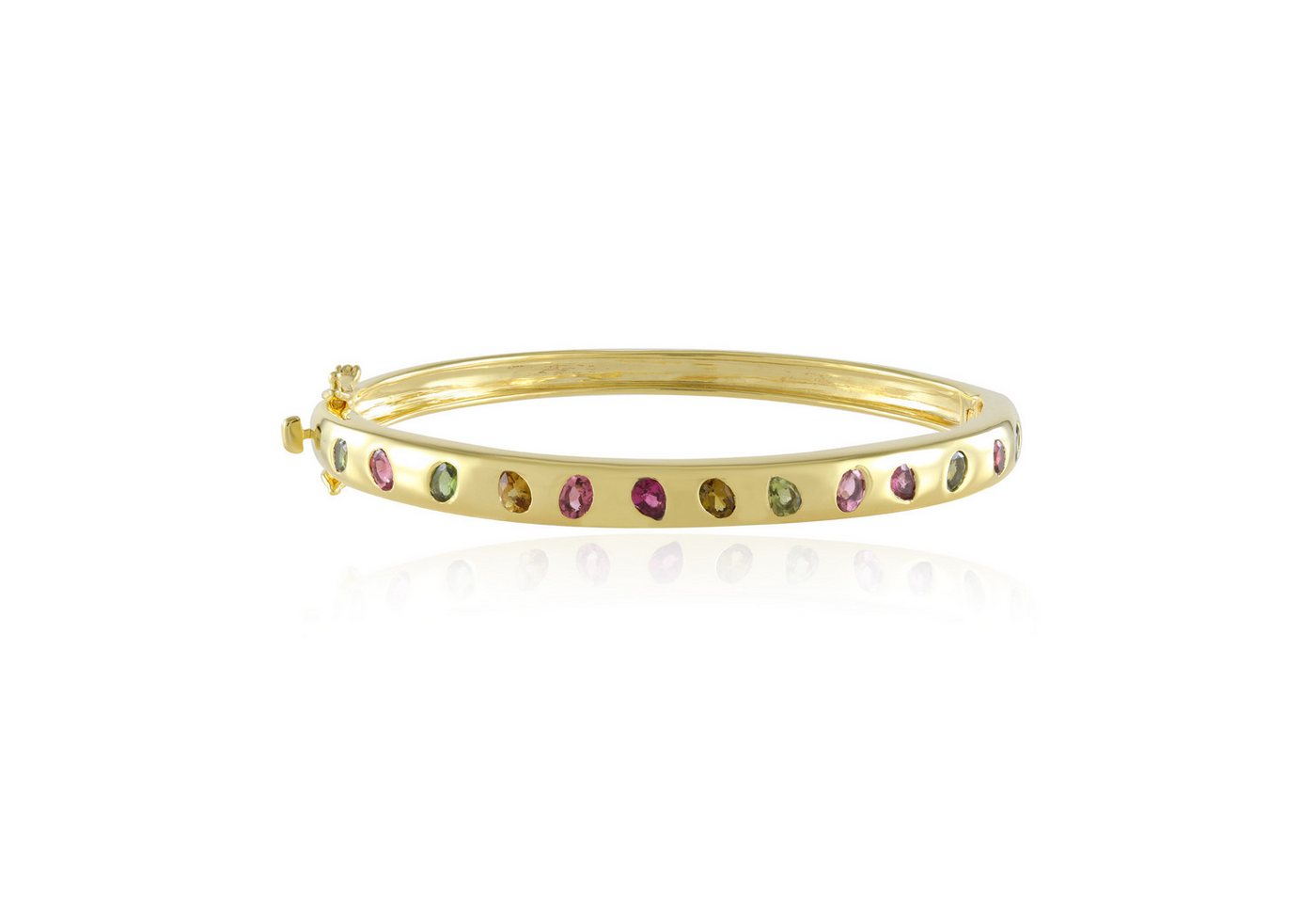 Cavill Silberarmband Turmalin Armreif, 2,008 ct, vergoldet 925 Silber, Oval & Tropfen (1-tlg) von Cavill