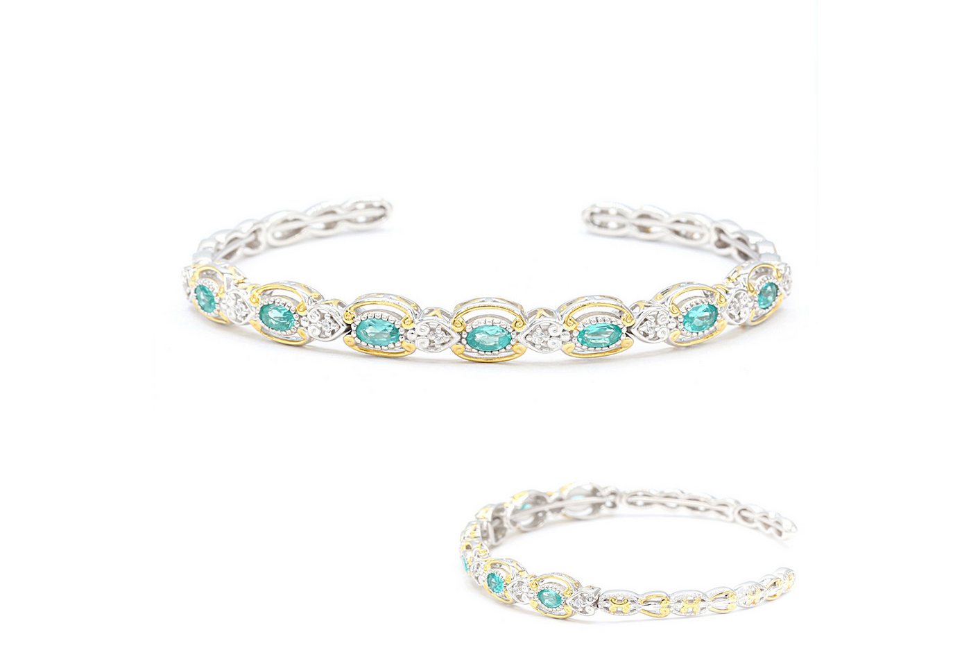 Cavill Silberarmband Cavill Armreif Damen, 1,78 ct Grüner Fluorapatit, 925 Silber (1-tlg) von Cavill