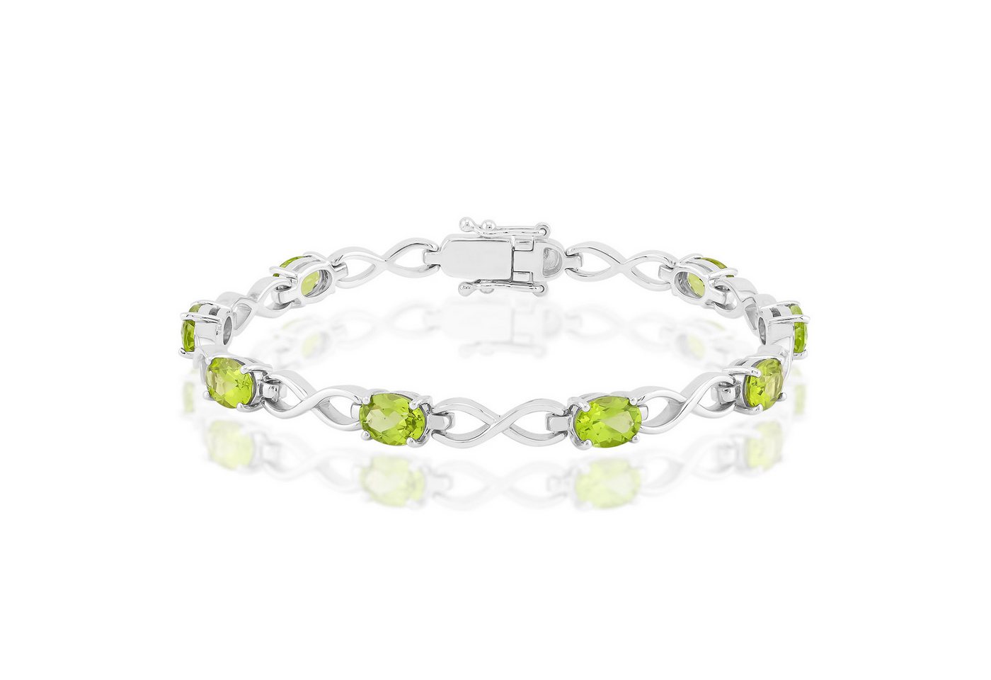 Cavill Silberarmband Cavill Damen Silberarmband 19 cm, 5,78 ct ovaler Peridot, elegant (1-tlg) von Cavill
