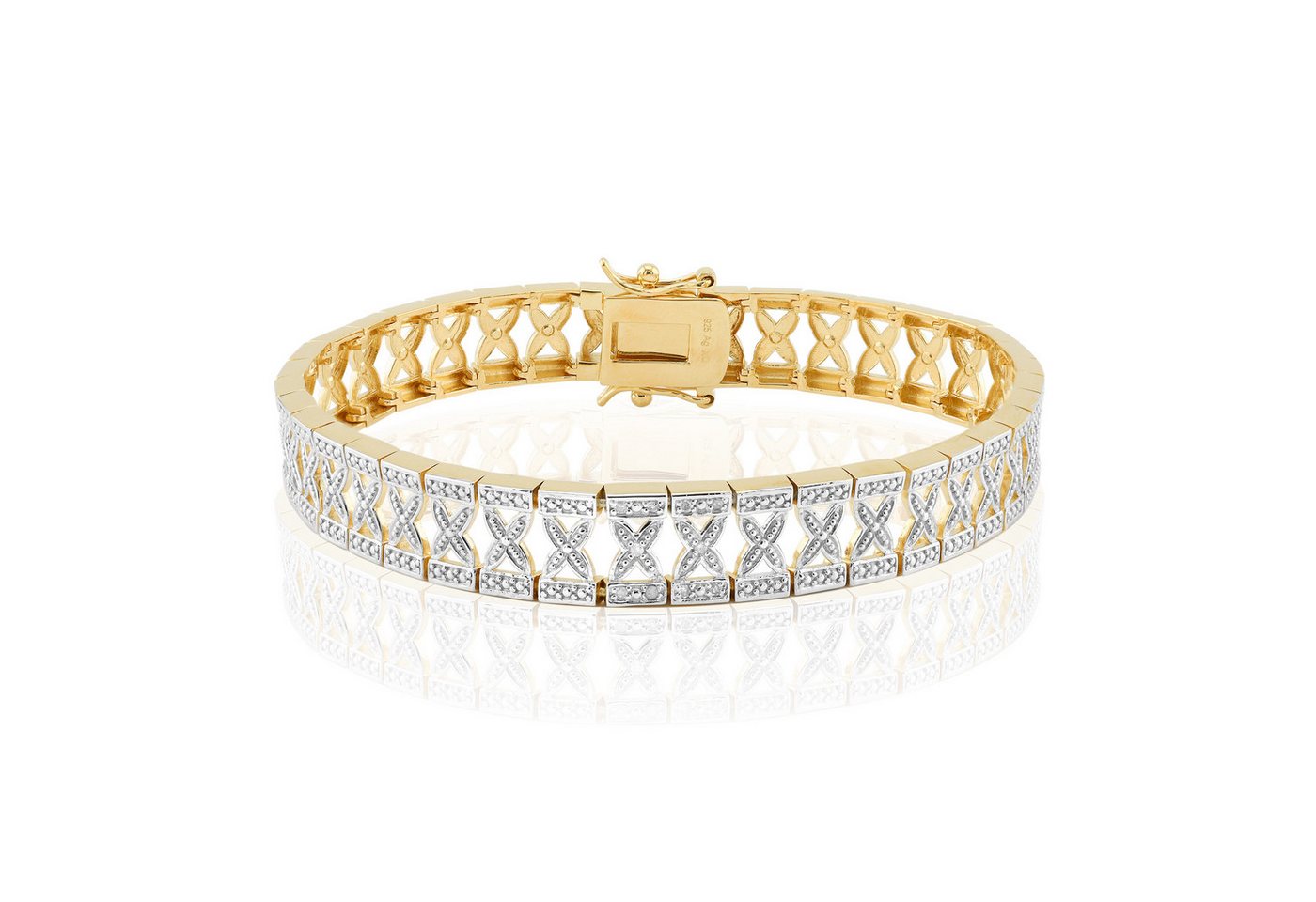 Cavill Silberarmband Cavill Silberarmband 10 Diamanten, 925er vergoldet, elegant 19 cm (1-tlg) von Cavill