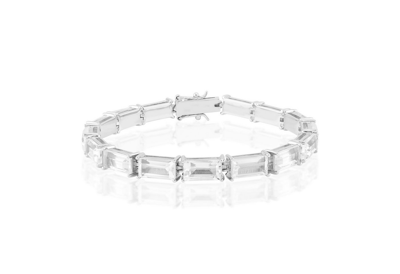 Cavill Silberarmband Cavill Silberarmband 28,5 ct Weißer Topas, 15 Baguette Steine (1-tlg) von Cavill