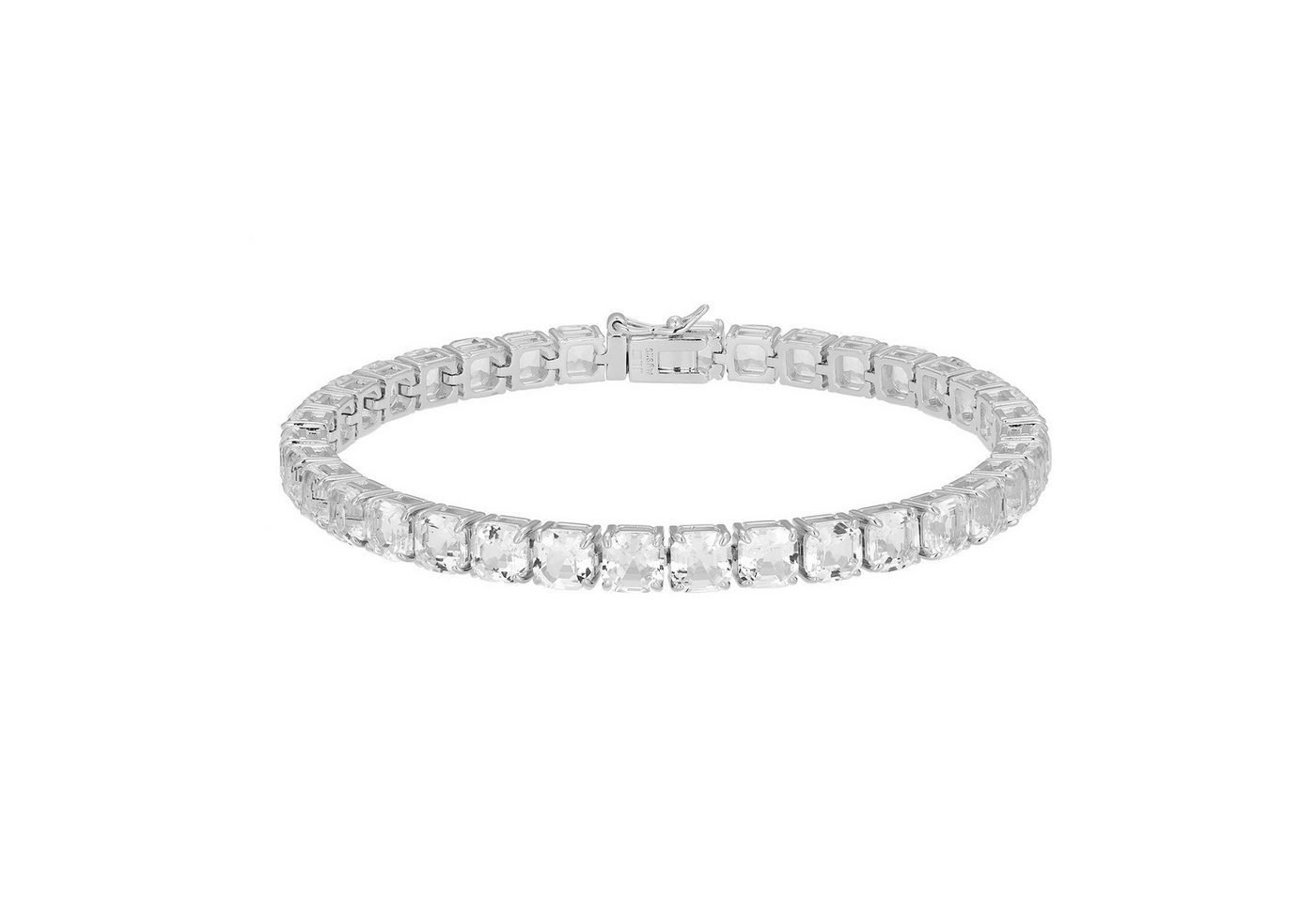 Cavill Silberarmband Cavill Silberarmband Damen 35 weiße Topas, 18,55 ct, Asscher 19 cm (1-tlg) von Cavill