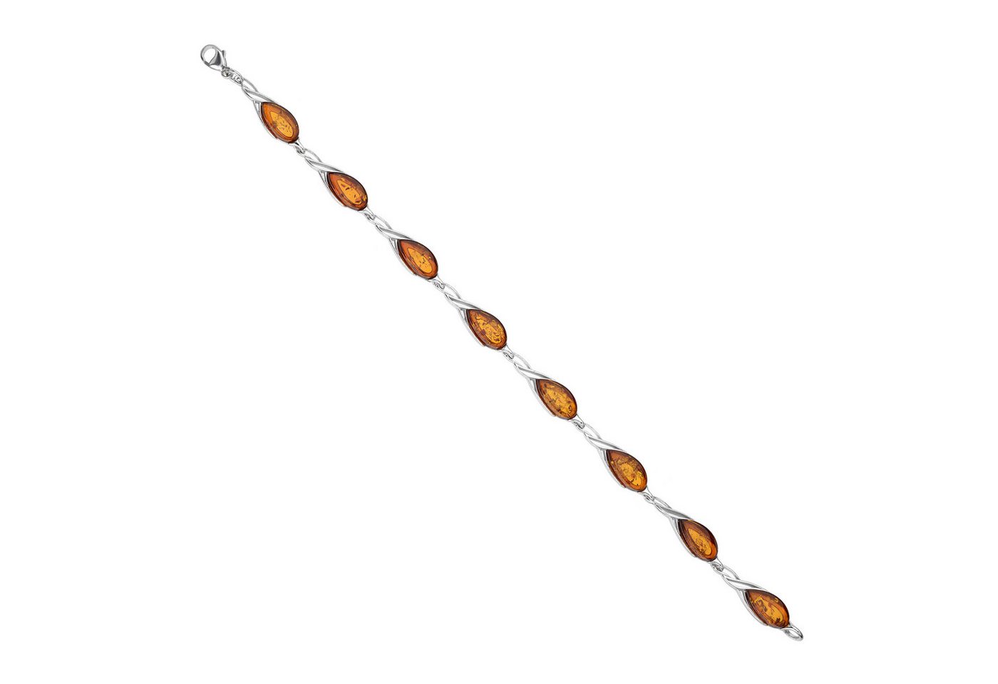 Cavill Silberarmband Cavill Silberarmband mit 8 Cognac Bernstein Cabochons, 4 ct (1-tlg) von Cavill