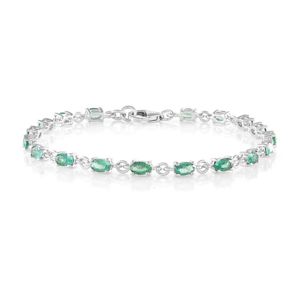 Cavill Silberarmband Cavill Silberarmband platinbeschichtet, 18 grüne Apatite, 3,98 ct (1-tlg) von Cavill