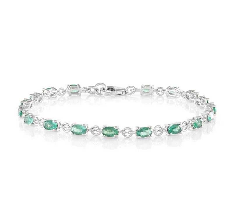 Cavill Silberarmband Cavill Silberarmband platinbeschichtet, 18 grüne Apatite, 3,98 ct (1-tlg) von Cavill