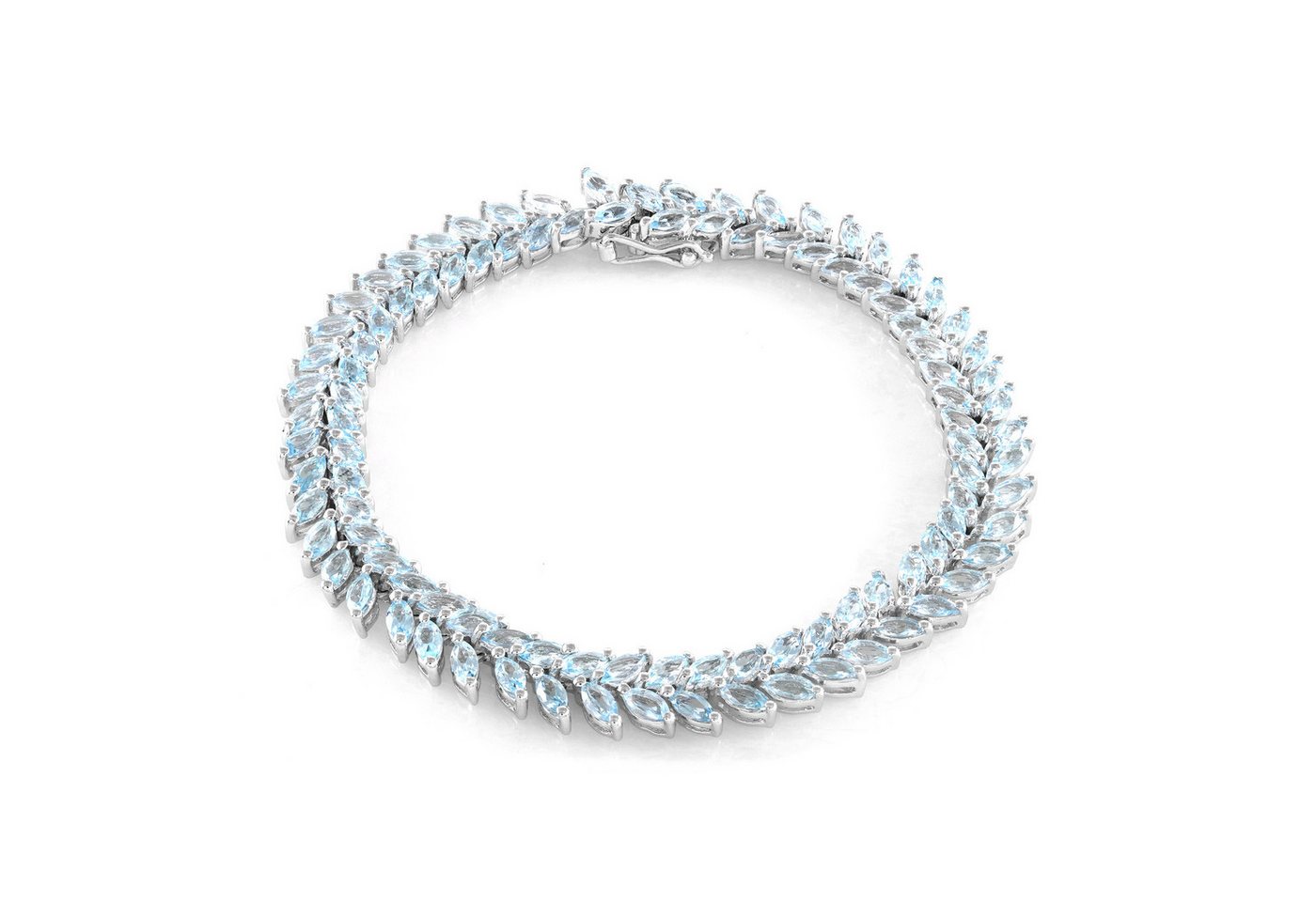 Cavill Silberarmband Himmelblau Topas Armband 13,68 ct, 925 Silber, Marquiseschliff (1-tlg) von Cavill