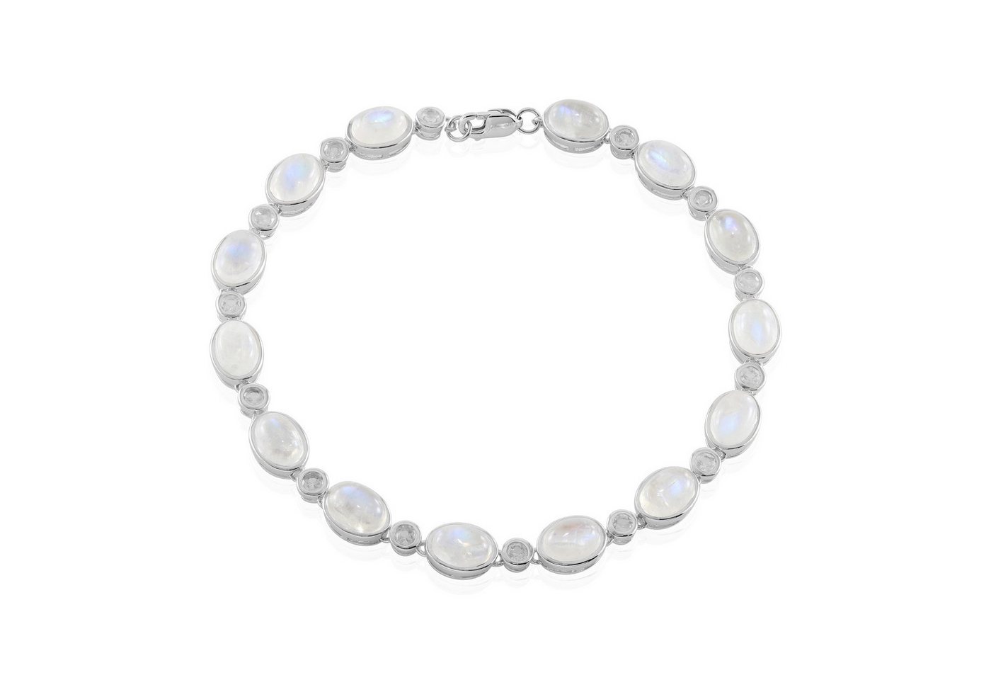 Cavill Silberarmband Silberarmband 12,6 ct blaue Mondsteine, 925 Sterlingsilber, edel (1-tlg) von Cavill