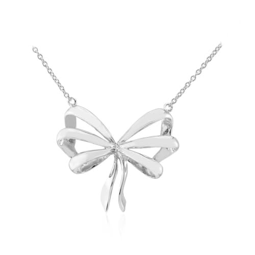 Cavill Silbercollier Damen 925 Sterling Silber Kette 45,5 cm mit elegantem Schmetterling Anhänger, zartes Silber Halskette Schmuck Geschenk für Frauen von Cavill