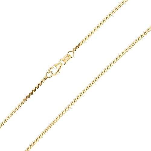 Cavill Silberhalskette vergoldet – Damen Kette Gold, 925 Sterling Silber, 45cm, fein glänzende Kettenglieder, halskette silber vergoldet für Alltag & Anlass von Cavill