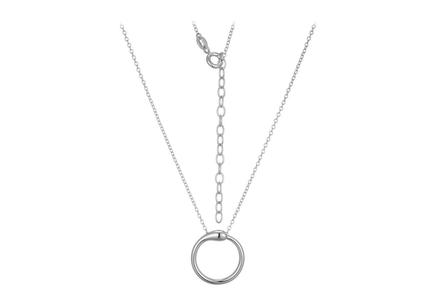 Cavill Silberkette 925 Sterling Silber Kette mit offenem Ring, verstellbar 45-50 cm (1-tlg) von Cavill