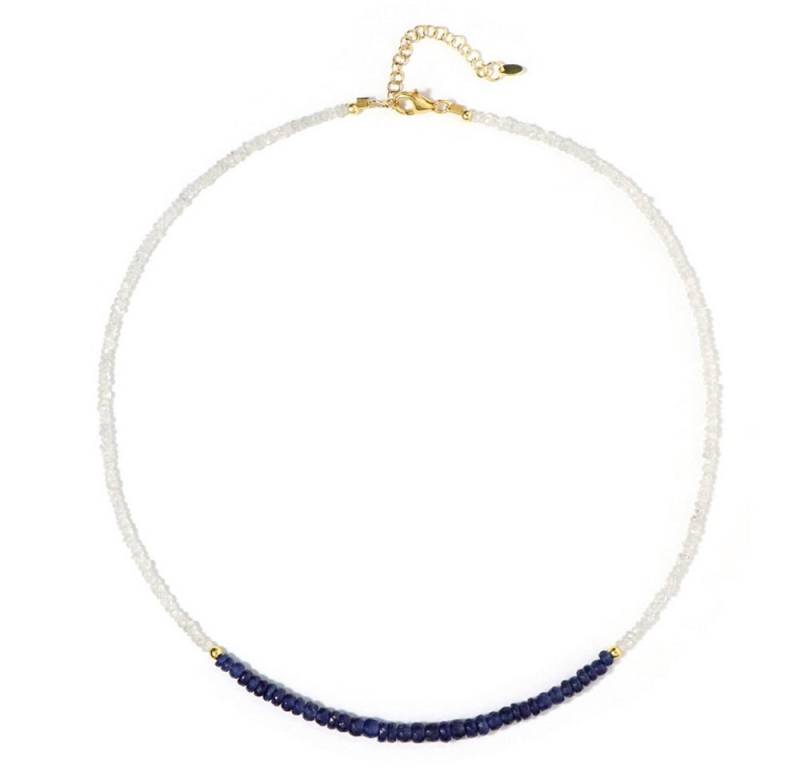 Cavill Silberkette Cavill 56,01 ct Saphir blau-weiß, 925er Silber, goldplattiert (1-tlg) von Cavill